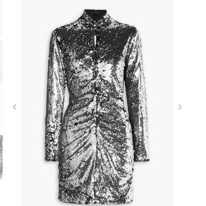 ISABEL MARANT Ruched sequined cotton-jersey mini dress